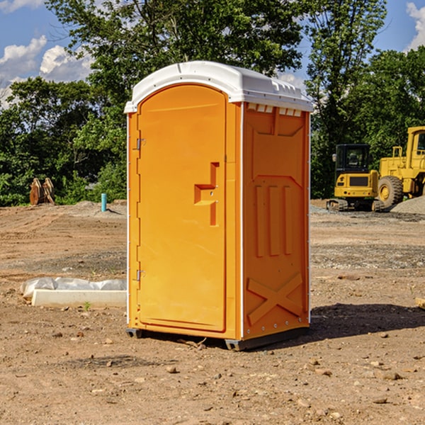 how often are the porta potties cleaned and serviced during a rental period in Garrett